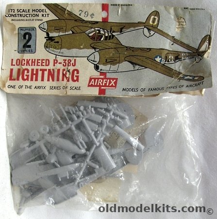 Airfix 1/72 Lockheed P-38J Lightning - Bagged, 1415 plastic model kit